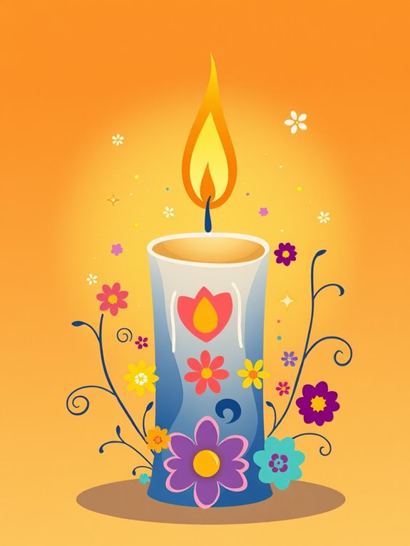 joyful candle clipart illustration