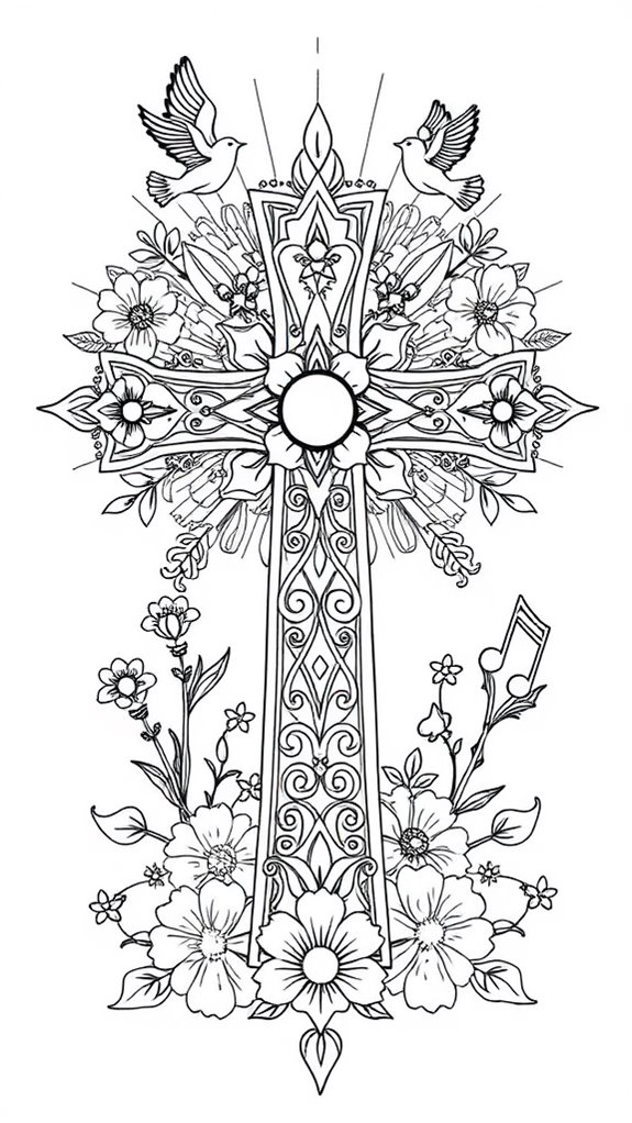 joyful cross coloring activity