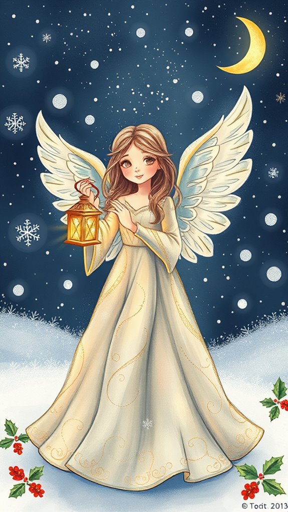 joyful holiday angel illustration