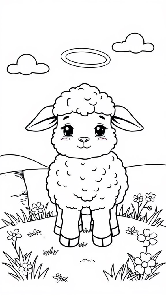 joyful lamb coloring page