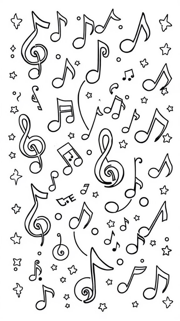 joyful musical notes coloring