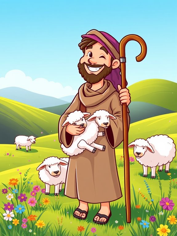 joyful shepherd clipart image