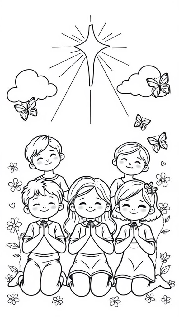 kids praying coloring page