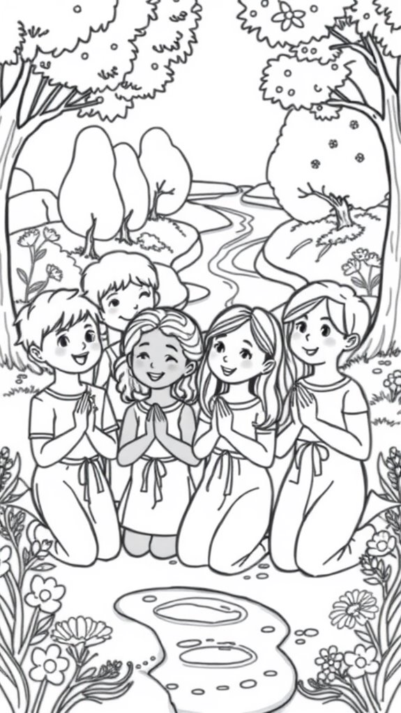 kids praying coloring page