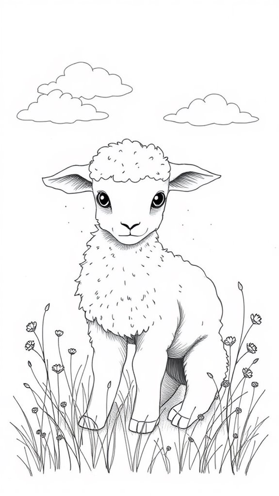 lamb drawing with nature