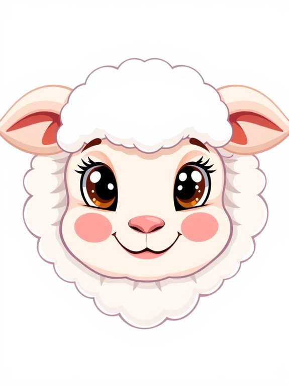 lamb face clipart image