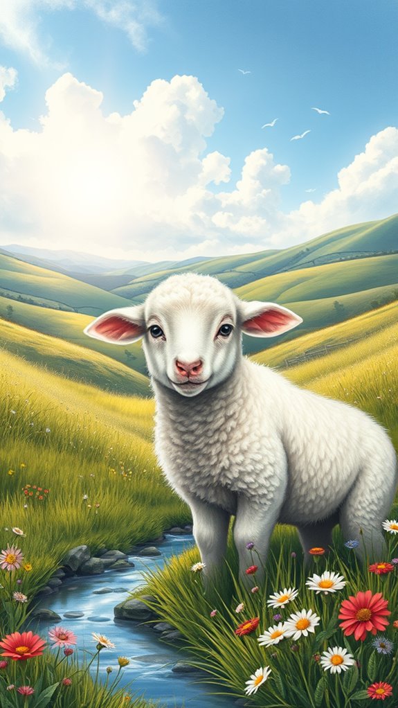 lamb in serene nature