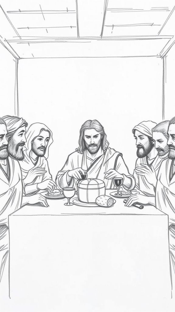 last supper drawing sketch