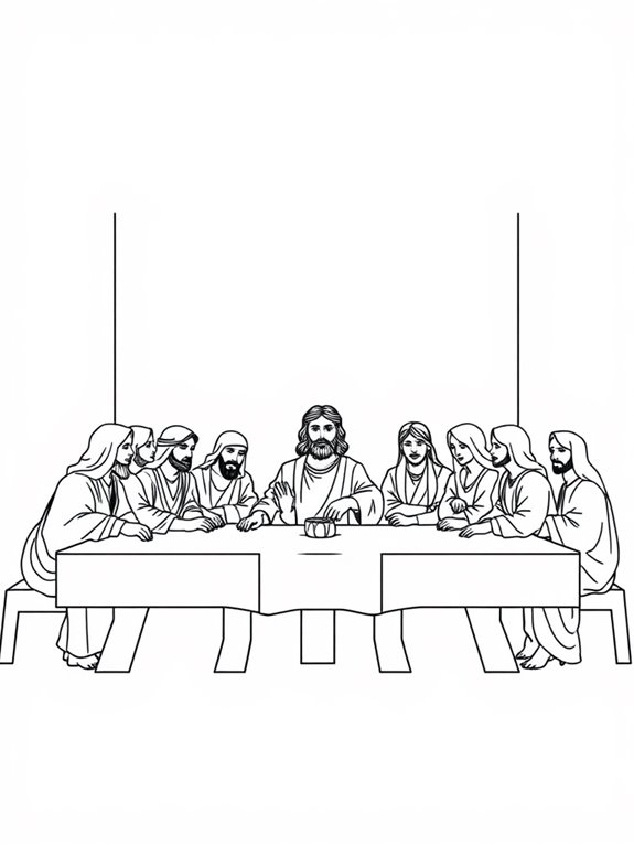 last supper line art