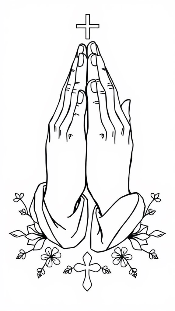 lent themed prayer hands coloring