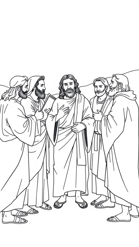 line drawing of disciples