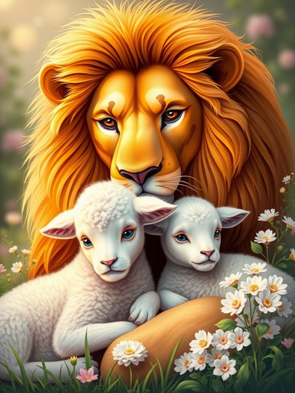 lion and lamb art