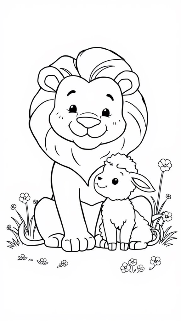 lion and lamb coloring page