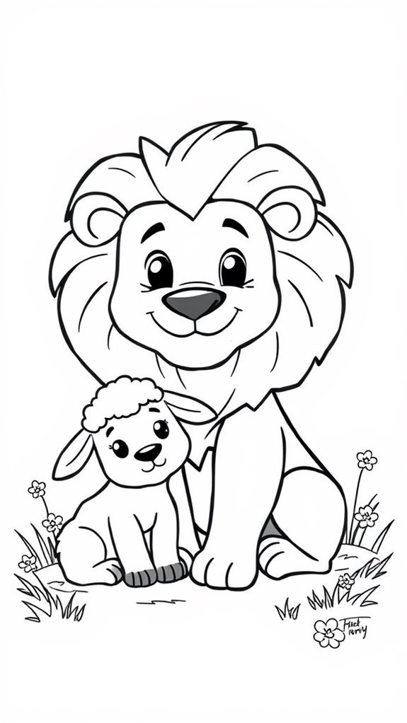 lion and lamb coloring page