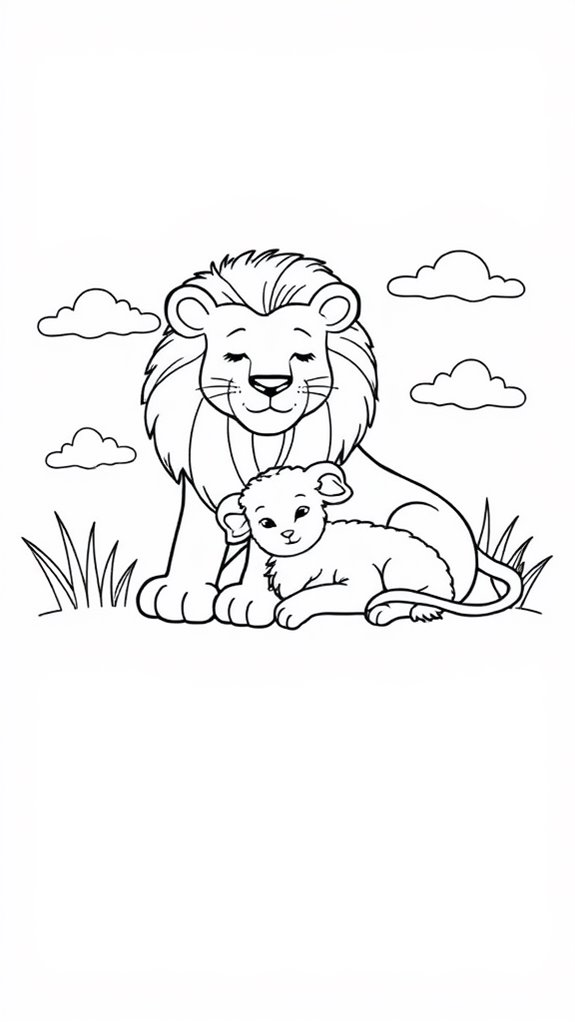 lion and lamb coloring page