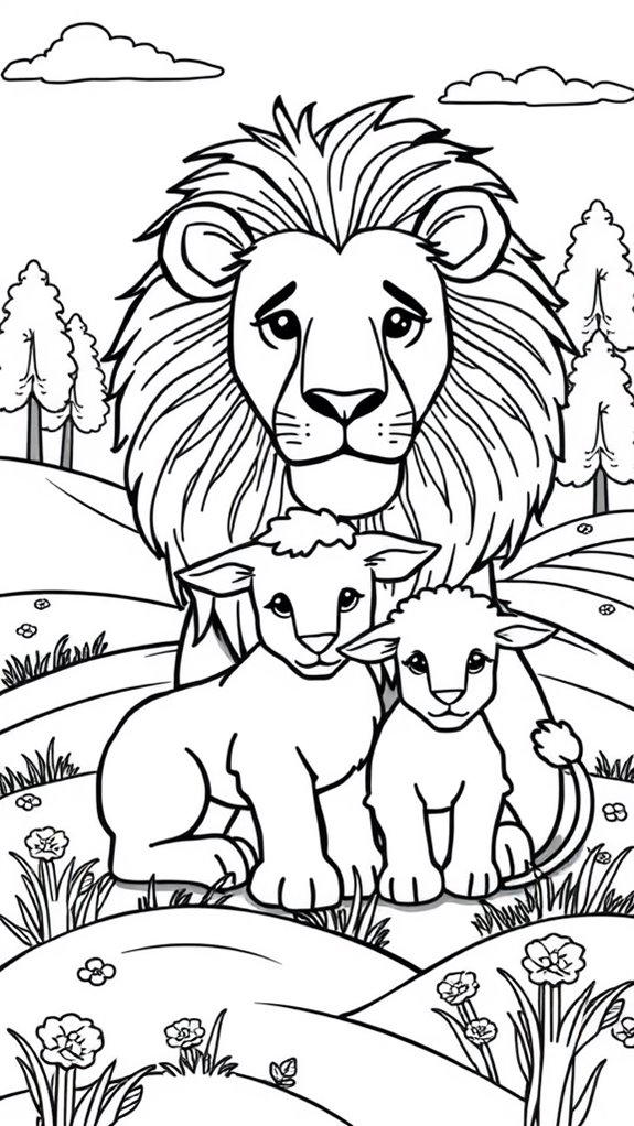 lion and lamb coloring page