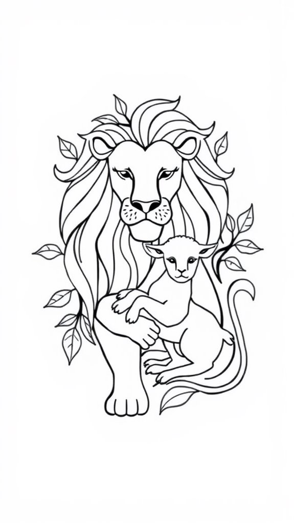 lion and lamb coloring page