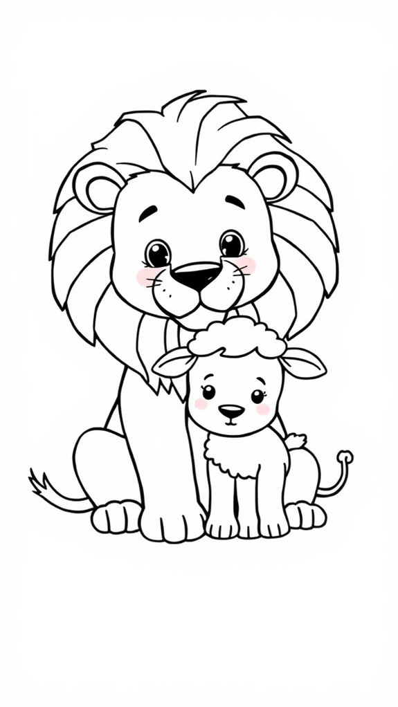 lion and lamb coloring page