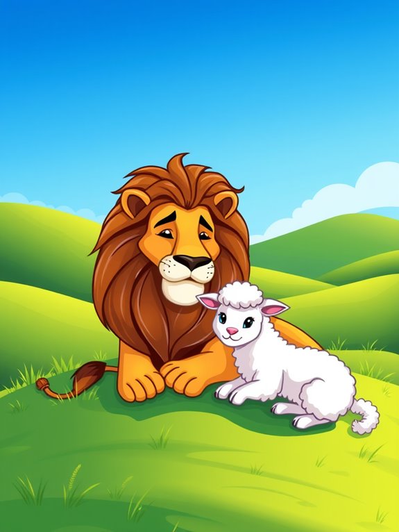 lion and lamb illustration