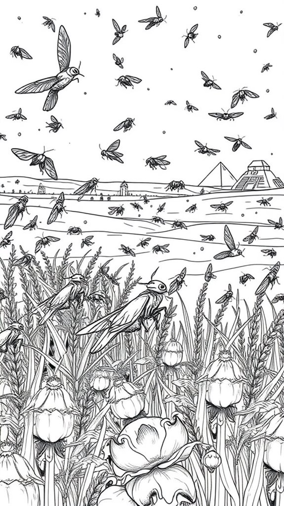 locusts plague coloring page