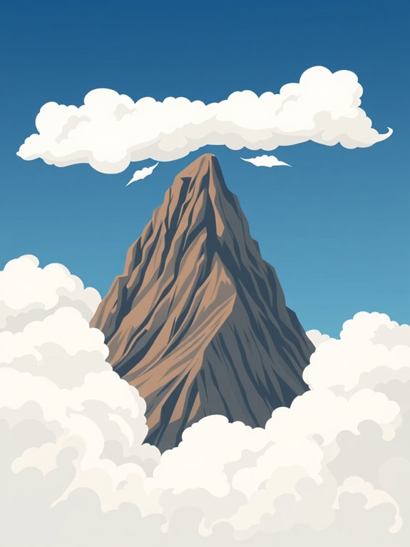 majestic mountain cloudscape illustration