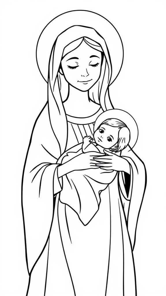 mary and jesus coloring