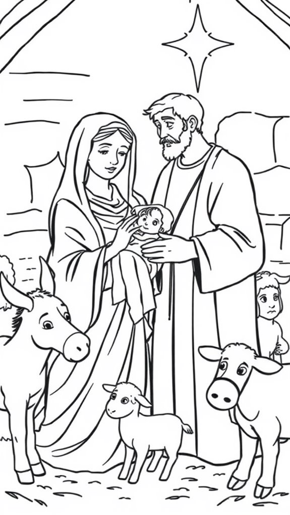 mary and joseph coloring page