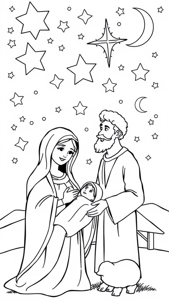 mary and joseph coloring page