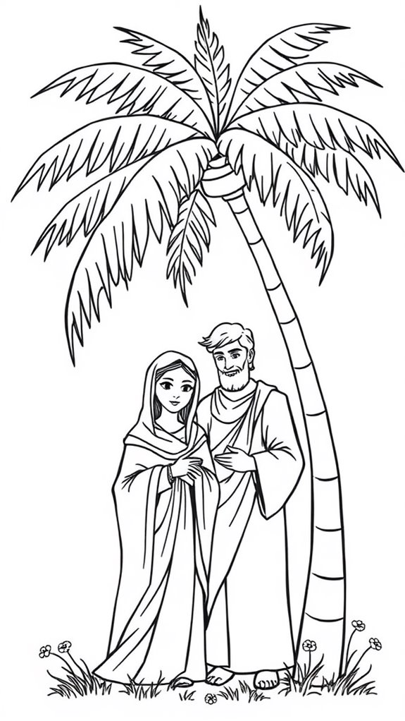 mary and joseph coloring page