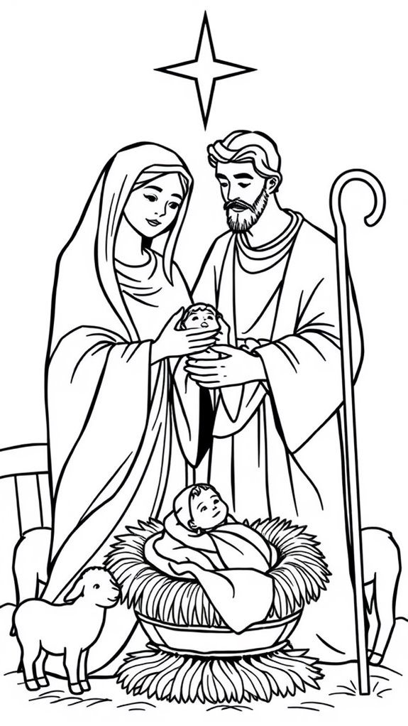 mary and joseph coloring page