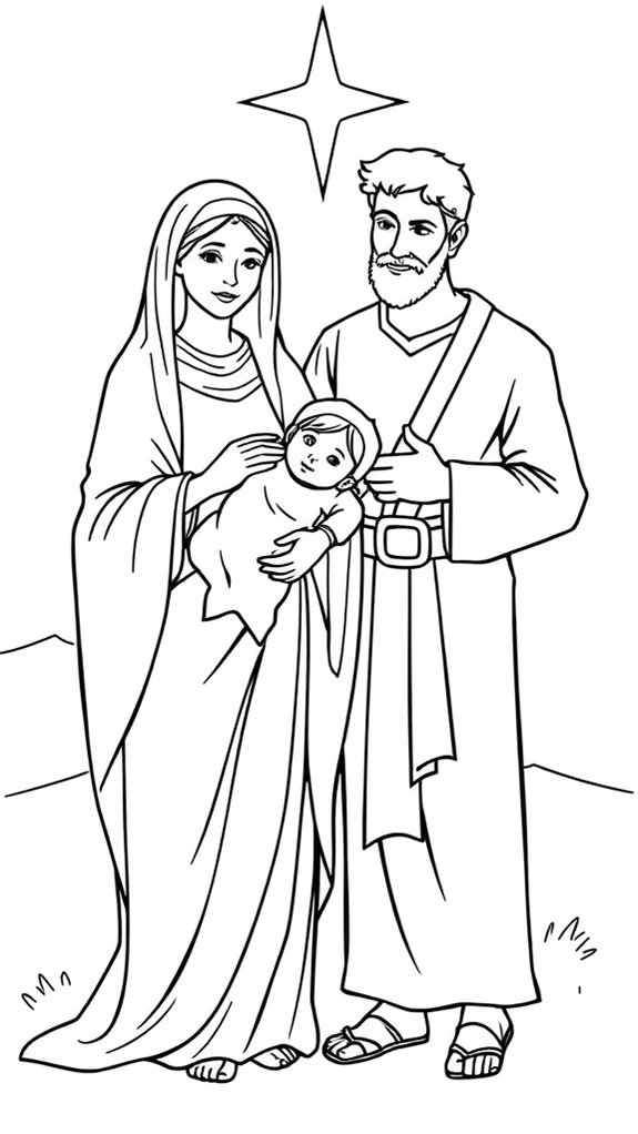 mary and joseph coloring page