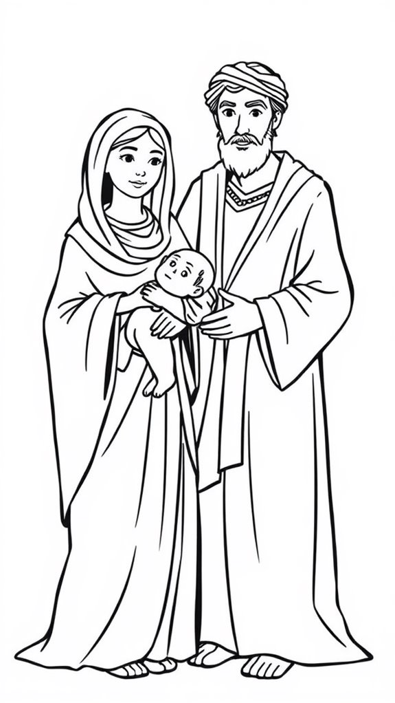 mary and joseph coloring page