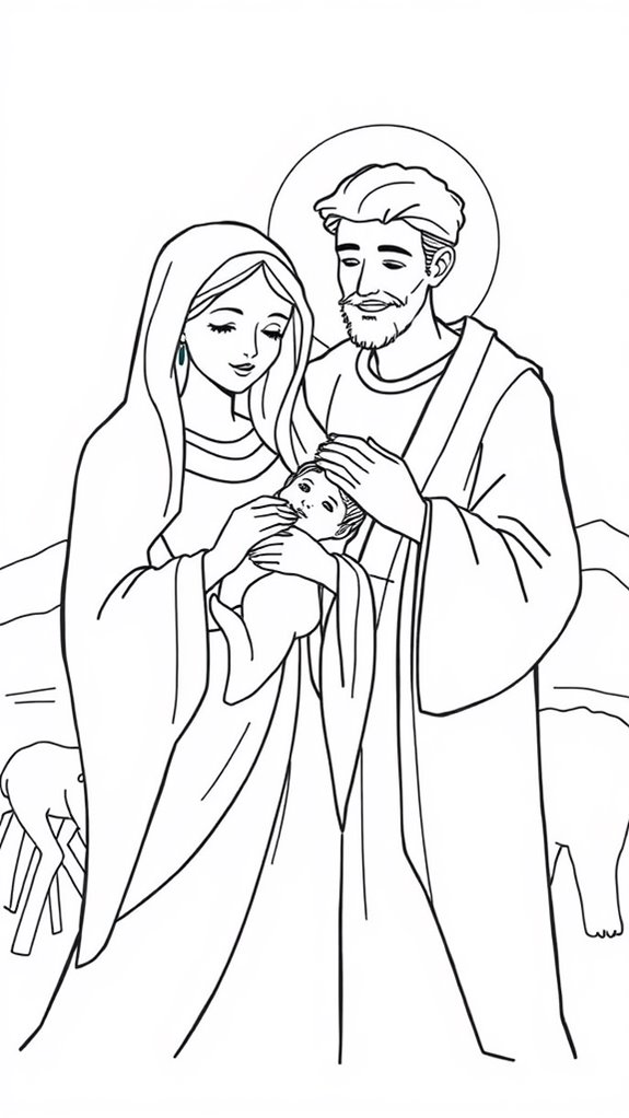 mary and joseph illustration