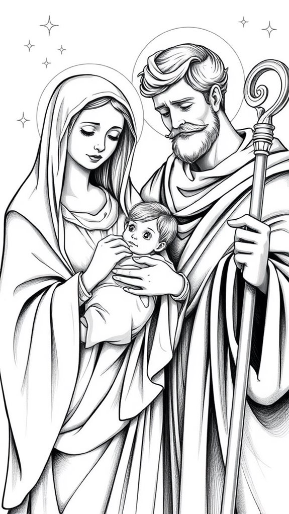 mary and joseph illustration