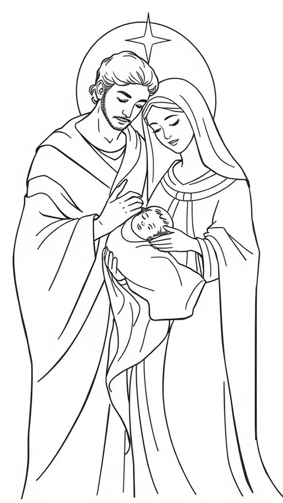 mary and joseph illustration