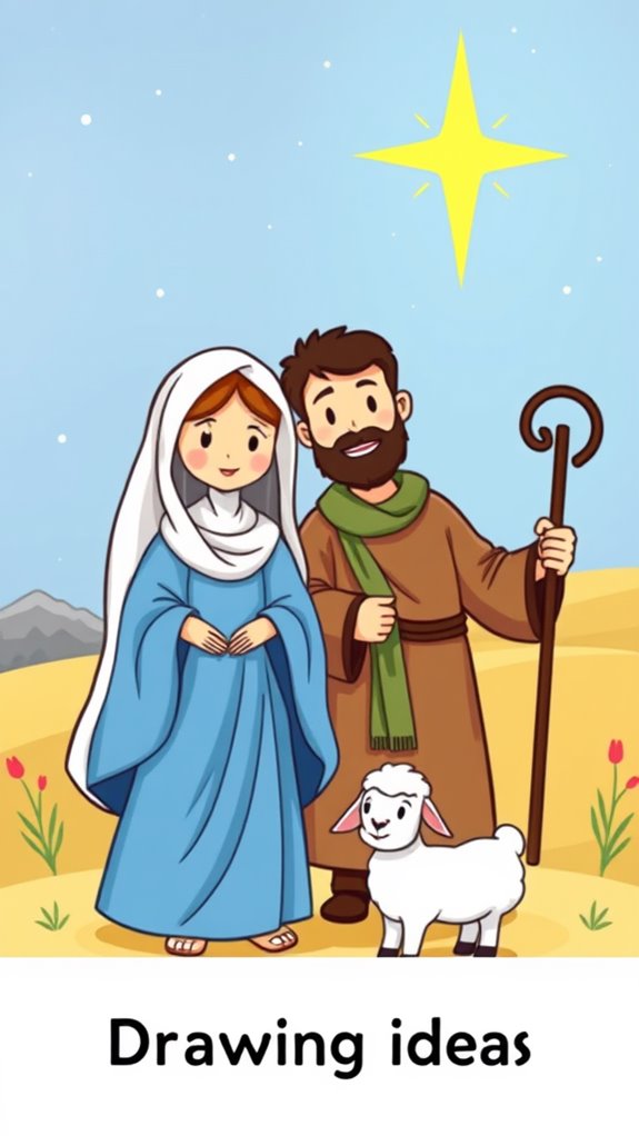 mary and joseph illustration