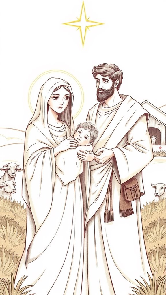 mary and joseph illustration