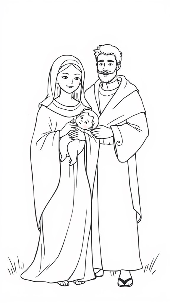 mary and joseph illustration