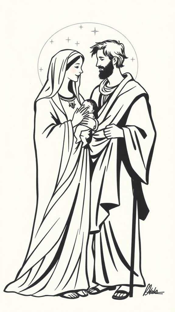 mary and joseph silhouette