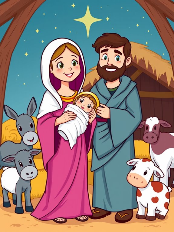 mary and joseph with animals