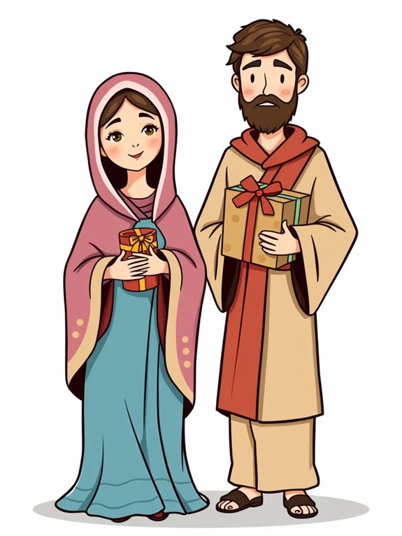 mary and joseph with gifts