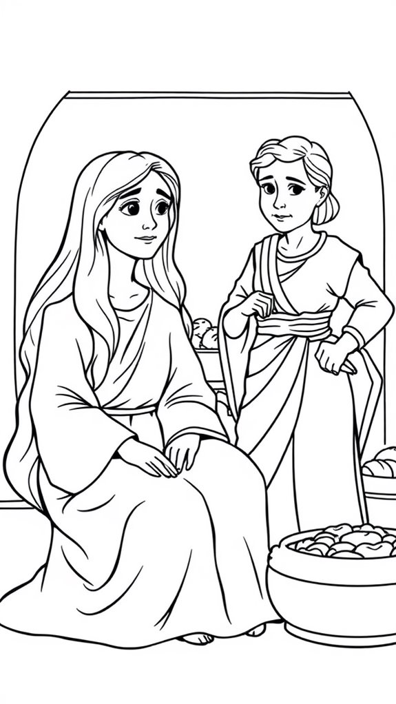 mary and martha coloring page