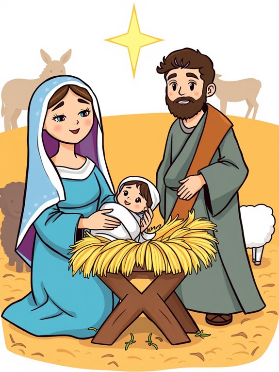 mary joseph nativity clipart