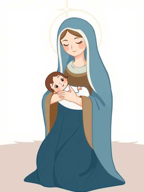 mary nativity scene clipart