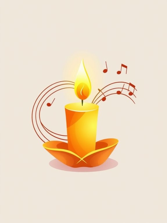 melodic lines candle clipart