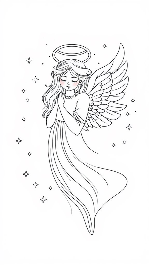 minimalist angel line art