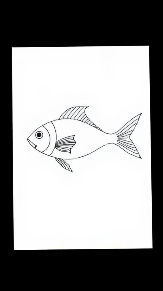 minimalist fish line art