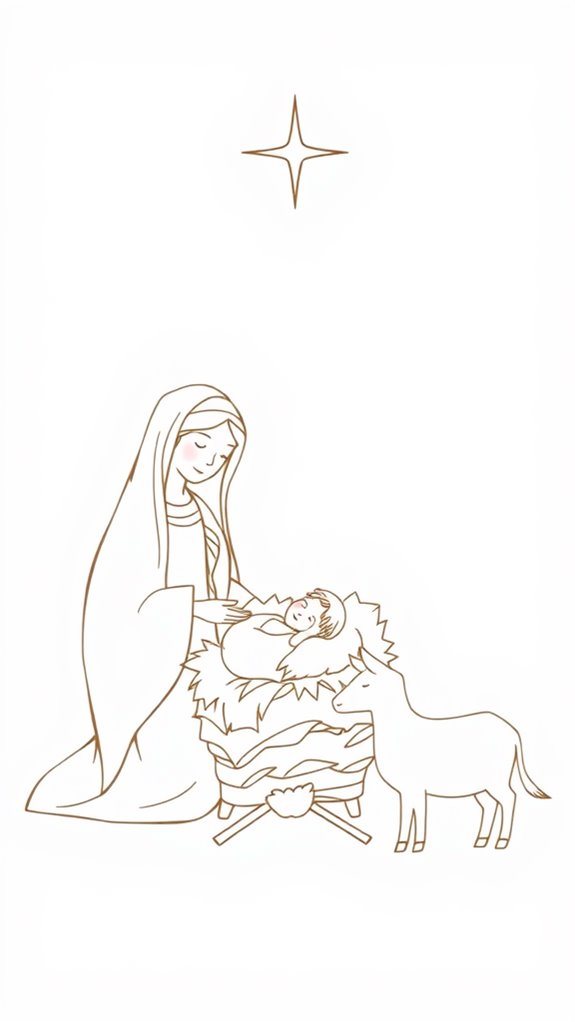 minimalist jesus birth illustration