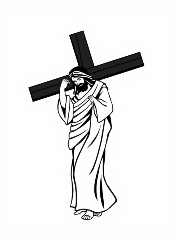 minimalist jesus cross clipart