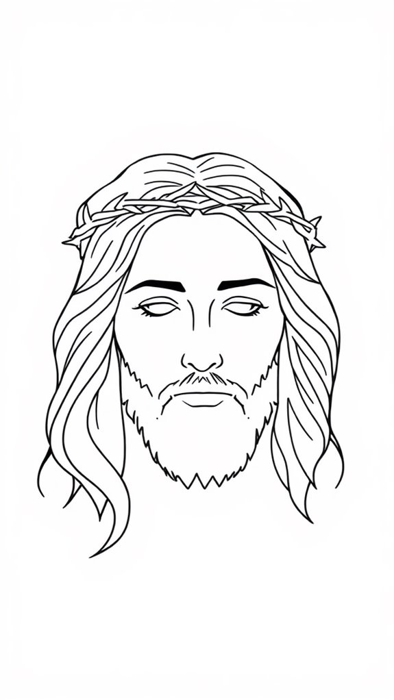 minimalist jesus face illustration